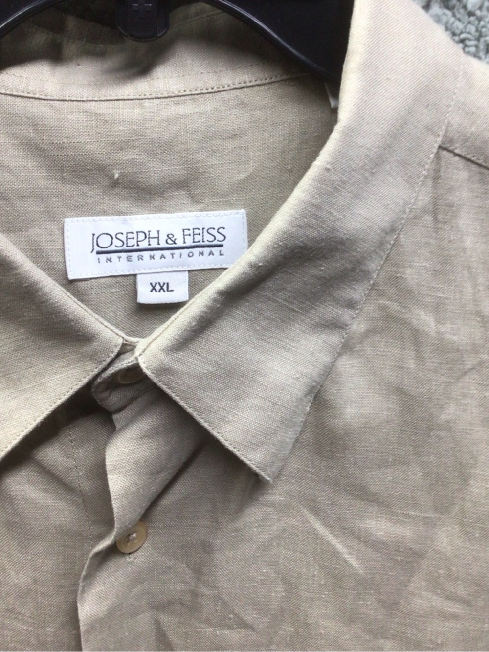 Joseph & Feiss Men's Tan Linen Button-Front Shirt